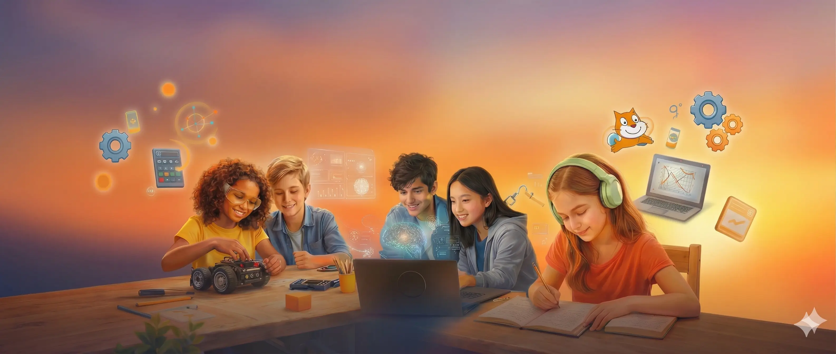 Students in coding, robotics, and math summer programs at GrowWise, Dublin, California